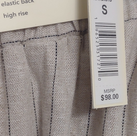 MAX STUDIO BLENDED LINEN CROPPED WIDE LEG TROUSERS - Picture 5 of 11